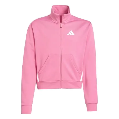 adidas Mädchen Train Essentials Game & GO Full Zip Crew, pink Fusion/White, 13-14 Years