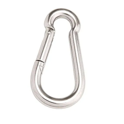 Shentian 5 Stück Feuerwehr-Karabinerhaken, verzinkter Stahl, 80 mm, DIN 5299