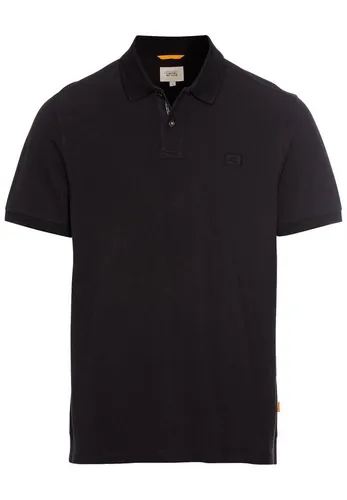 Camel Active Poloshirt Schwarz 4XL - Herren-Shirt aus reiner Baumwolle, schmaler Schnitt mit Polokragen und verkürzter Knopfleiste für einen modernen Look.