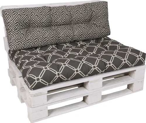 GO-DE Textil, Loungekissen Lounge-Sitzecke, Einzelset, Farbe: grau-beige, Maße ca.: 120 cm x 80 cm x 15 cm, Rückenhöhe: 40