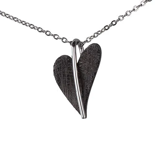 Ernstes Design Anhänger AN417 Herz aus Edelstahl schwarz in schwarz von Ernstes Design