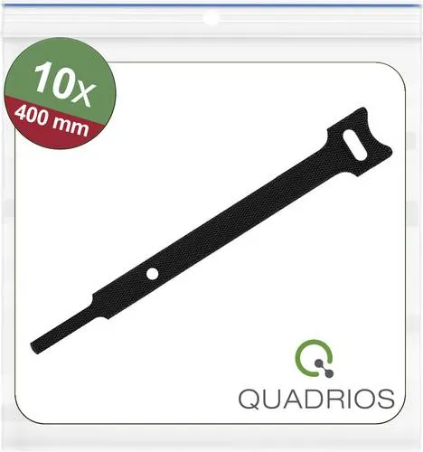Quadrios 25CA566 Klettkabelbinder zum Bündeln Haft- und Flauschteil (L x B) 400mm x 12mm Schwarz 10St.