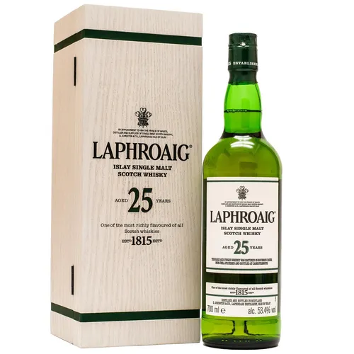 Laphroaig 25 Jahre - 2022 Edition - Single Malt Scotch Whisky - Exklusiver Islay-Whisky, 25 Jahre gereift, mit intensivem Rauchgeschmack und feiner Vanillesüße, perfekt für Whisky-Liebhaber.