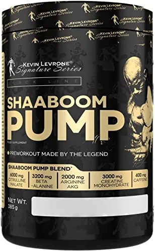 Fitness Authority KEVIN LEVRONE Shaaboom Pump Black Line Pre-workout Booster | 385g je Behälter | Geschmack: Mango-Lemon | Hardcore Pump Training Pulver | Citrulin Koffein Beta Alanin
