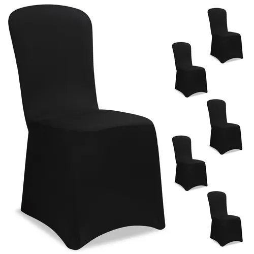 DeubaXXL DE Stuhlhusse 6er-Set Schwarz OEKO-TEX® 109966 in schwarz von Deuba