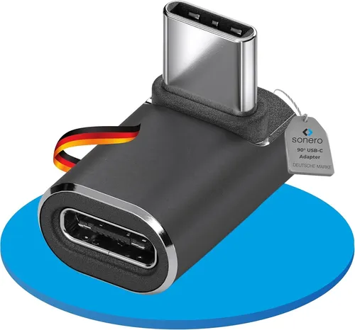 SONERO USB-C Adapter X-UA131 90° 40Gbps 240W Alu schwarz