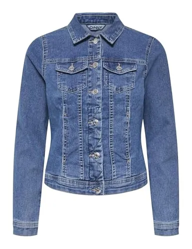 ONLY Damen Jacke 15243147 Medium Blue Denim S von ONLY