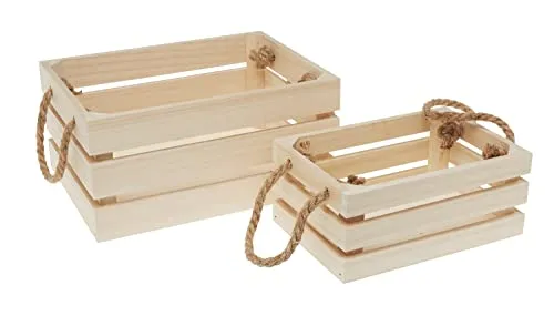 VBS Holzkisten mit Latten, 2er-Set, Sperrholz