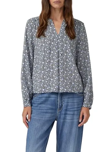 s.Oliver Langarmbluse mit All-over-Print aus Viskose - Luftige Tunika-Bluse mit ausdrucksstarkem All-over-Print. Der fließende Viskose-Stoff und feminine Raffungen sorgen für hohen Tragekomfort und machen sie ideal für lässige Styles.