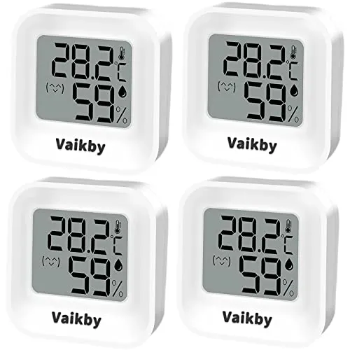 Vaikby Hygrometer Thermometer Innen Digital 4 Stück – Präzise Luftfeuchtigkeitsmesser für Zuhause