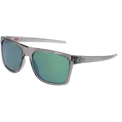 Oakley OO9100 LEFFINGWELL Herren-Sonnenbrille - Sportbrillen mit grauem Kunststoff-Gestell und grünem Glas, ideal für aktive Männer, die Stil und Funktionalität suchen.
