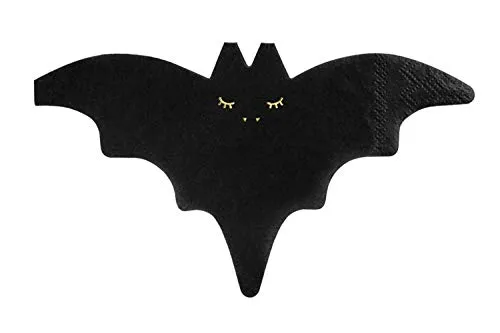 Premium Weddings Fledermaus Papierservietten schwarz 16 x 9 cm 3-lagig 20 Stück - Halloween Serviette