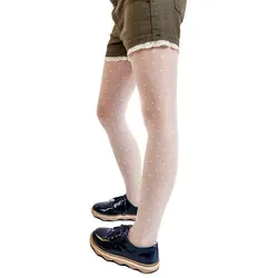 Aurellie Strumpfhose Charmante Kinderstrumpfhose mit Tupfenmuster 20 DEN weiß 140/146