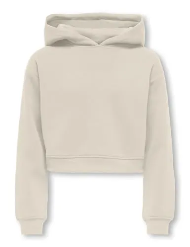 Only & Kids Damen Kogsweat Life L/S Hoodie Short SWT Noos - Birch 146-152 - Kapuzenpullover für Jungen, lockere Passform mit gerippten Ärmelbündchen und praktischer Kapuze für optimalen Tragekomfort.