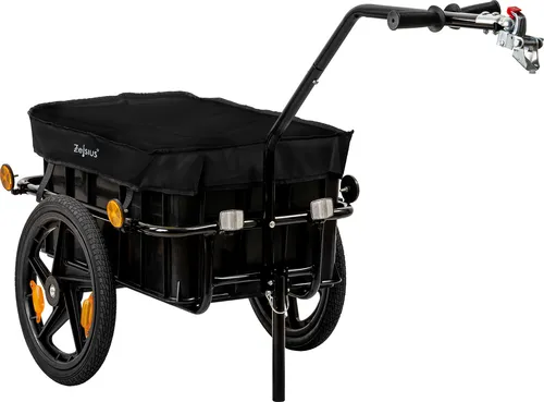 Zelsius Fahrradanhänger mit Abdeckung, Schwarz