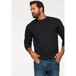 Sweatshirt FRUIT OF THE LOOM, Herren, Gr. L (52/54), schwarz, angeraute Sweatware, Obermaterial: 80% Baumwolle, 20% Polyester, unifarben, schmal hüftlang, Rundhals, Rippbündchen, Sweatshirts Sweatshirt, im unifarbenen Design