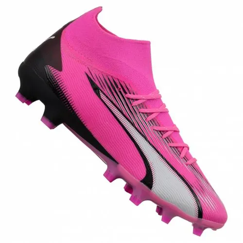 Puma Ultra Pro FG/AG Fußballschuhe Rosa EU 42 - Fußballschuhe mit leichtem Mesh-Obermaterial und GripControl für perfekte Ballkontrolle. Ideal für festen Rasen und Kunstrasen, bieten sie explosive Geschwindigkeit und Stabilität.