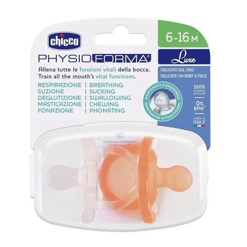Chicco PhysioForma Luxe smoczek silikonowy uspokajający 6-16m Poma 8058664171989