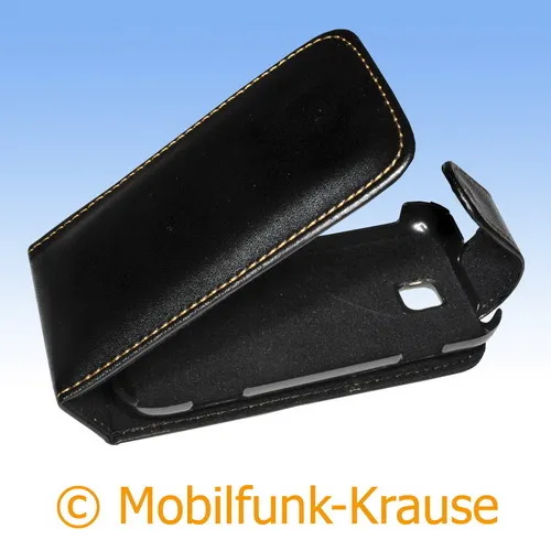Flip Case Etui Handytasche Tasche Hülle f. Samsung GT-S5330 / S5330 (Schwarz)