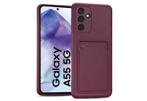 CoolGadget Handyhülle Card Case Handy Tasche für Samsung Galaxy A55 5G 6,6 Zoll, Silikon Slim Schutzhülle mit Kartenfach für Samsung A55 5G Hülle