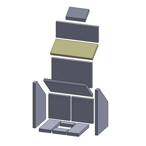 Heizgasumlenkplatte mitte 420 x 117 x 25 mm (Vermiculite) pas. für Oranier**