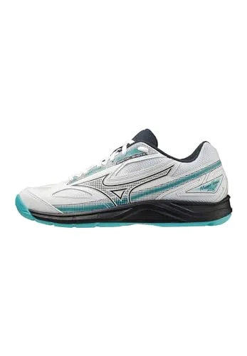 Mizuno Damen Break Shot 4 Carpet Tennisschuhe - Weiß Blau 40,5 - Hochwertige Tennisschuhe für den Indoor-Einsatz, ideal für schnellen Spielstil und optimalen Halt auf dem Platz.