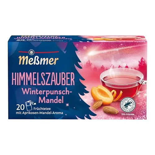 Meßmer Himmelszauber Winterpunsch-Mandel |Früchtetee mit Aprikosen-Mandel-Aroma | 20 Teebeutel | fruchtig-würzig
