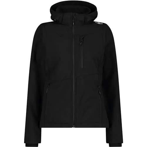 CMP, JACKET ZIP HOOD WITH DETACHABLE SLEEVES, 33A1776, Basic Black, D36, Woman