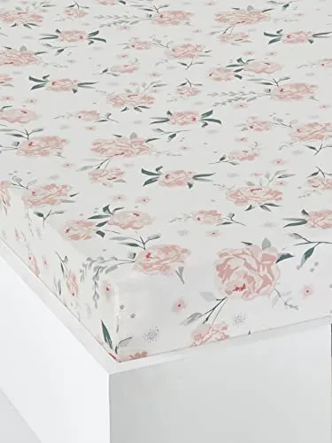 VERTBAUDETKinder Spannbettlaken,Rosentraum, Oeko-Tex®wollweiß/rosa90x200