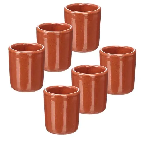 Annastore 6 x Schnapsbecher aus Ton 50 ml