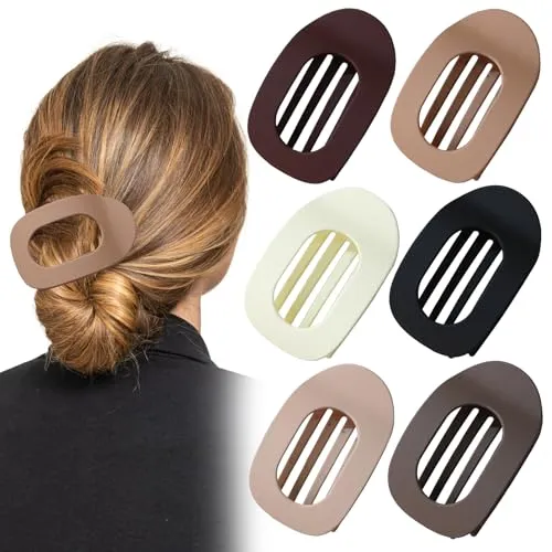 Stück Haarklammer Flach,Flat Flache Haarklammern Haarspange für Dünnes und Dickes Haar,Flache Haarspangen Damen Groß Entenschnabel Clips,Duckbill Clip ideal zum Hinlegen und Fahren (Creme matt... 6