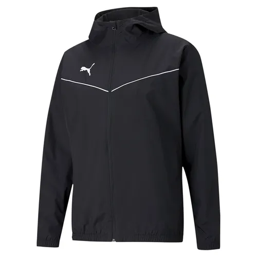 Puma teamRISE All Weather Jacke XXL - Schwarz - Sportjacke für Herren mit wasserabweisendem Material, ideal für Training und Freizeit. Die Kapuze und Reißverschlusstaschen sorgen für zusätzlichen Komfort und Funktionalität, während das stylische Design überzeugt.
