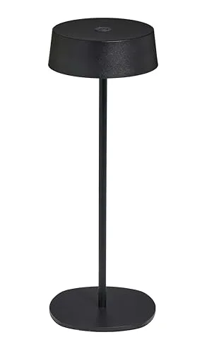 Northpoint Elegante LED Akku Tischleuchte Dimmbar Kabellos Metall IP54 höhenverstellbar (Schwarz)