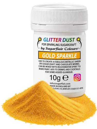 Sugarflair Edible Lustre Lebensmittelfarbe Glanzfarbe Gold Sparkle