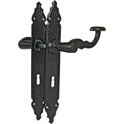 Türdrücker Drückergarnitur Schwarz matt - Türsicherungen aus robustem Metall mit Hochhaltefeder, wahlweise für Buntbart oder Profilzylinder – einfache Montage ohne Durchbohren!