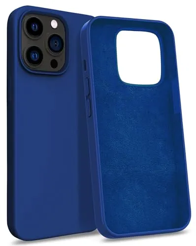 MyGadget Hülle kompatibel mit iPhone 13 Pro - Gummierte Handyhülle - [ 3 Layer Struktur ] Schutzhülle mit Soft Inlay & Hardcase Cover außen - Dunkelblau