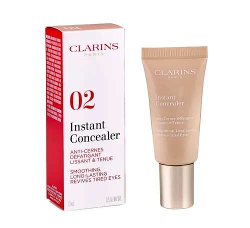 Clarins Instant Concealer Farbton 02 - 15 ml - Concealer für Damen, kaschiert zuverlässig Augenringe und Hautunreinheiten, hat eine leichte Textur und sorgt für ein makelloses, strahlendes Hautbild.