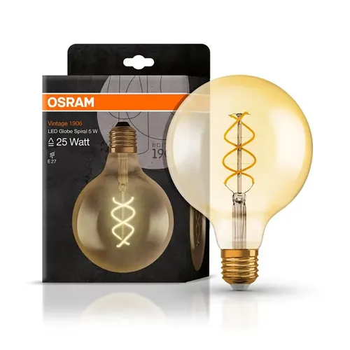 Osram LED Spiral Filament G125 Globe Vintage 1906 4W = 28W E27 Gold extra warm