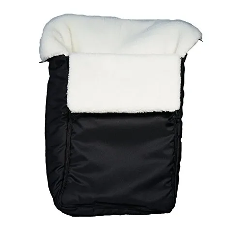 EICHHORN Kinderwagen Winterfußsack mit Teddyfutter und Gurtschlitzen, schwarz
