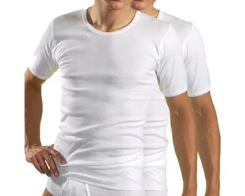 HERMKO Unterziehshirt 3840 (Pack, 2er) Bio Baumwolle kurzarm Basic Feinripp hergestellt in EU