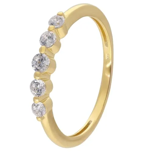 GLIZZ Damenring Gold 333/8K mit Zirkonia traumhaftes Schmuckstück für Frauen, zauberhaftes Accessoire GL8752-54 Ringgröße 54/17,2