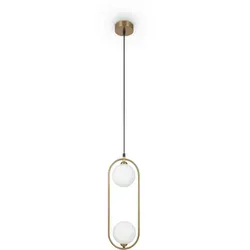 Maytoni Pendelleuchte Modern, Weiß & Messing - Moderne Pendelleuchte aus Metall und Glas, beliebig kürzbar für individuelle Raumhöhe, sorgt für gleichmäßige Lichtverteilung – ideal für stilvolle Innenbeleuchtung.