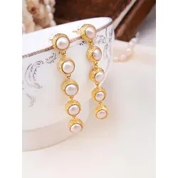 Pandora Paar Ohrstecker Oval mit Perle in Goldfarben von L'Atelier de Gaia