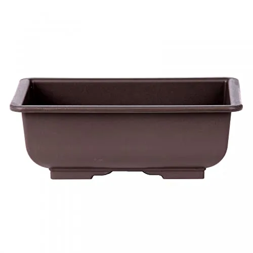 Bonsai-Shopping - Schale eckig 21,5 x 15,5 x 7,5 cm braun Kunststoff 22258