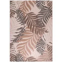 Novel Outdoorteppich Floral, Beige - Rechteckig 160x230 cm, Oeko-Tex Standard 100, pflegeleicht und ideal für in- und outdoor Nutzung