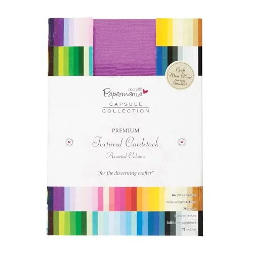 Papermania Premium Textured Solid Cardstock Pack A6 75/Pkg-Multi