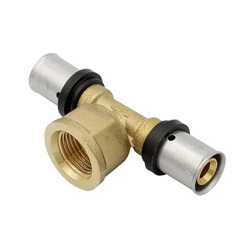 Pipetec Pressfitting T Stück 16x2 1/2 Zoll Innengewinde TH Kontur Verbundrohr, DVGW, TH-Profil