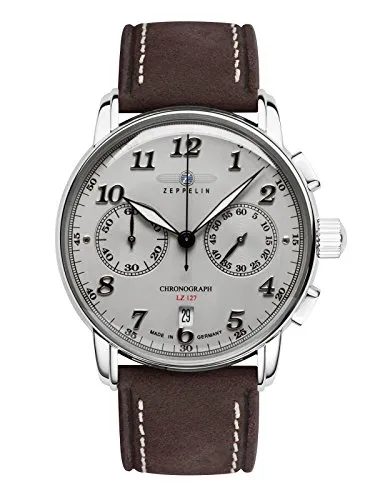 Zeppelin lz127 GRAF Herren Uhr analog Schweizer Quarzwerk mit Leder Armband 8678-4