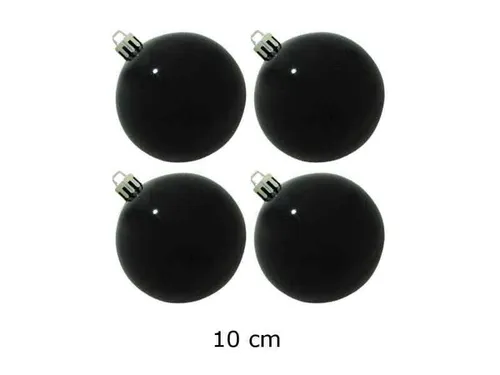 4x Europalms Christbaumkugel 10cm, schwarz