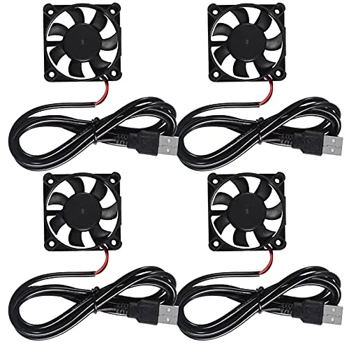 ALAMSCN 4PCS 50mm USB Bürstenloser Lüfter DC 5V 3D Drucker Lüfter für 3D Drucker Computergehäuse kleine Geräte Serie Reparatur Ersatz, 50 x 50 x 10mm